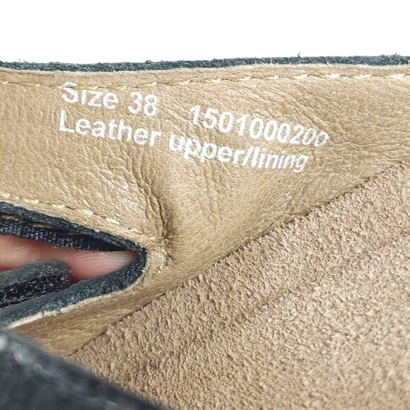 Dansko Women's Janie EU38 US7-7,5 Black Leather Slip-On Slide Sandals Shoes - Picture 14 of 16